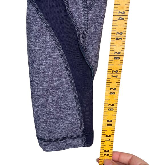 Lululemon Inspire Tight II Heathered Blue Navel Mesh Insert Leggings SZ 2 - Picture 13 of 15